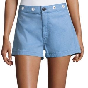 rag & bone Slim-Fit High-Rise Shorts, Powder Blue